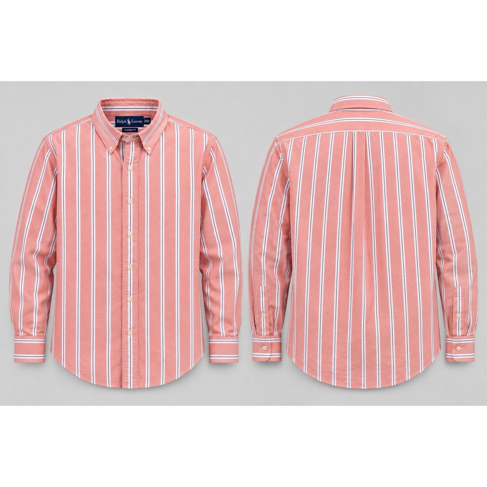 Polo Ralph Lauren Mens XXL  Sleeve Striped Button Down 100% Cotton